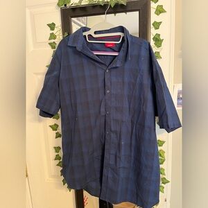 Alfani Men's Blue Plaid Casual Button Down Shirt
